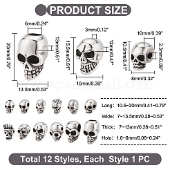 12 pz 12 perline in acciaio inossidabile&nbsp;STAS-PH0004-49