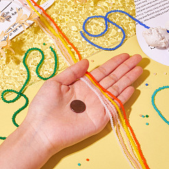 8 нить 8 цвета гальванических стеклянных бусин&nbsp;EGLA-TA0001-49B