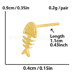 Серьги-гвоздики из нержавеющей стали 304 в форме рыбьей кости&nbsp;DU5049-2