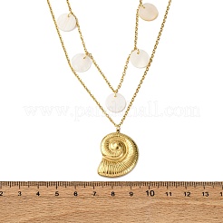 Двухслойные подвески в форме спиральной ракушки из нержавеющей стали 304 NJEW-L465-06G