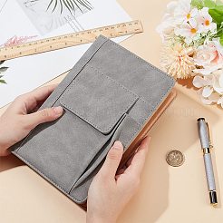 PUレザーブックカバー  ノートブックラップ  長方形  グレー  217x155x19mm&nbsp;AJEW-WH20010-24B
