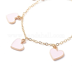 Bracciale in lega smaltata con ciondoli a cuore&nbsp;BJEW-JB08678