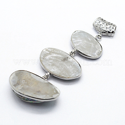 Латунь ушка оболочки овальные большие кулоны SSHEL-F0006-05