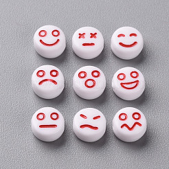 Белые непрозрачные акриловые бусины&nbsp;MACR-N008-42-A04