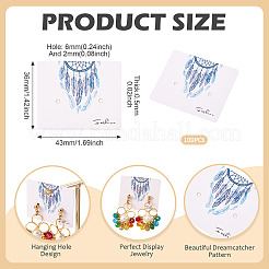 100 шт. тканая паутина/сетка с бумажными карточками для демонстрации ювелирных изделий с перьями CDIS-TA0001-43