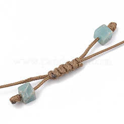 Натуральный регалит / имперская яшма / морские отложения плетеные браслеты из бисера яшмы BJEW-S135-010