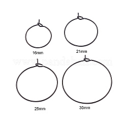 24 pieza de accesorios para pendientes de aro de acero inoxidable quirúrgico 316L de 4 tamaños&nbsp;X1-STAS-ZZ0001-03EB