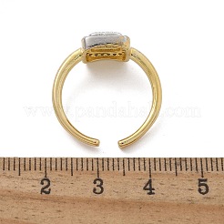 Латунные кольца-манжеты с микропаве и прозрачным цирконием для женщин&nbsp;RJEW-U041-09G