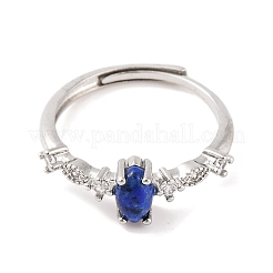 Anelli regolabili in pietra mista naturale occhio di cavallo&nbsp;RJEW-Q817-02P