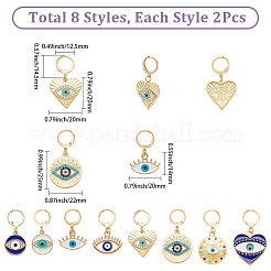 16 шт. 8 стиля эмалированный кулон со знаком «злой глаз» маркеры фиксирующих стежков&nbsp;HJEW-SC00179