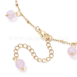 Окрашенный натуральный малайзийский нефрит круглые бусины цветы кисточки акелеты&nbsp;AJEW-AN00706-02