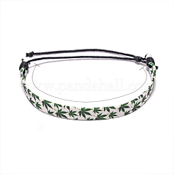 Плетеные браслеты из ткани и вощеного шнура с напечатанным узором в виде кленового листа для мужчин и женщин FS-WG27F11-01