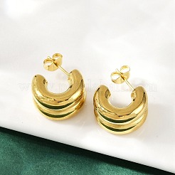 Серьги-гвоздики из нержавеющей стали 304 в форме буквы С EJEW-S272-01G