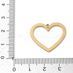 ステンレスペンダント201個  ハートチャーム  レーザー切断  ゴールドカラー  21.5x25x1.5mm  穴：1.5mm&nbsp;SA-CBA9671-02G