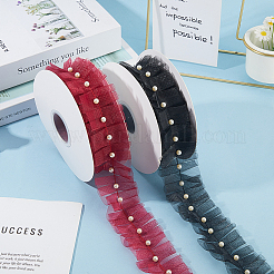 Кружевная отделка из полиэстера с цветочной вышивкой OCOR-WH20006-84B