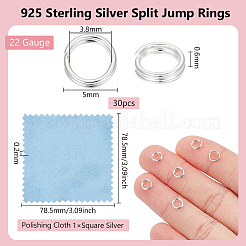 30 шт. 925 разъемных соединительных кольца из стерлингового серебра FIND-BC0005-43