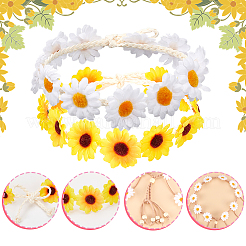 4 шт. 4 стиля тканевый цветок хиппи ободок цветочная корона OHAR-CP0001-17