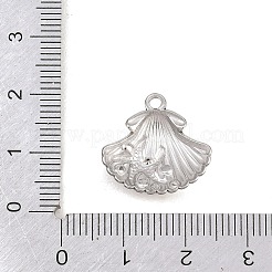 304ステンレスペンダント  貝殻の形とヒトデのチャーム  ステンレス鋼色  18x18x4mm  穴：1.8mm  適合サイズ:1.2mm&nbsp;STAS-B143-07B-P