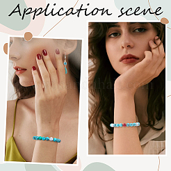 DIY-Armbänder aus synthetischen türkisfarbenen runden Perlen zum Basteln&nbsp;DIY-SC0030-26