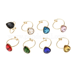 Кольца-манжеты из нержавеющей стали 304 со стеклянными вставками для женщин&nbsp;RJEW-K309-41A