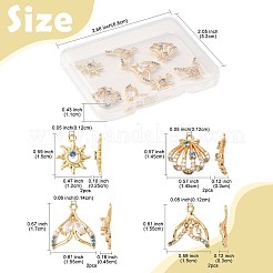 8 шт. 4 стиля латунные подвески с микропаве и кубическим цирконием&nbsp;KK-FS0001-96