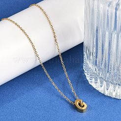 イオンプレーティング(IP) 304 ステンレススチールペンダントネックレス  18KGP本金メッキ  文字L  文字g  15.94インチ(40.5cm)～16.14インチ(41cm)+54mmエクステンダー  文字：10x6.5x4mm。&nbsp;NJEW-R050-01G-07