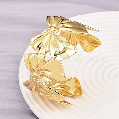 女性用304ステンレススチールカフバングル  蝶結び  ゴールドカラー  内径：2-1/4インチ（5.65cm）&nbsp;BJEW-P363-06G