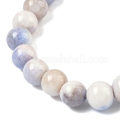Braccialetti elasticizzati da donna con perline di vetro craquelé opaco da 10 mm&nbsp;BJEW-PH01823-10