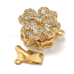 Латунные застежки из прозрачного кубического циркония с микропаве KK-U037-34G-01