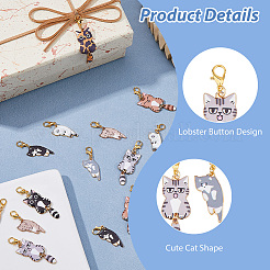 20 шт. 10 стиля подвеска из сплава в форме кошки&nbsp;HJEW-HS00040