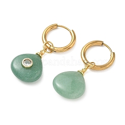 Pendientes colgantes de acero inoxidable con piedras preciosas mixtas naturales y sintéticas.&nbsp;EJEW-JE07521