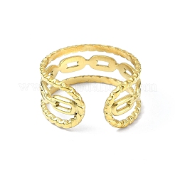 Открытое манжетное кольцо из нержавеющей стали 304 с ионным покрытием (IP) RJEW-L109-035G