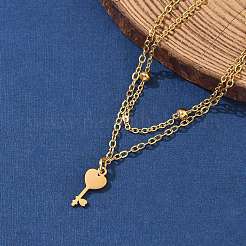 Браслеты-цепочки с брелоками из нержавеющей стали 304&nbsp;BJEW-M097-01B-G