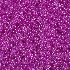 MIYUKIラウンドロカイユビーズ  日本製シードビーズ  11/0  （rr209)フクシア裏地クリスタル  11/0  2x1.3mm  穴：0.8mm  約50000個/ポンド&nbsp;SEED-G007-RR0209