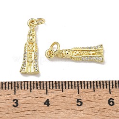Pendentifs religieux en laiton sertis de micro-pavés de zircone cubique transparente&nbsp;KK-K420-01B-G