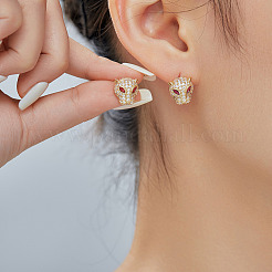 Модные латунные серьги-гвоздики с леопардовым принтом из кубического циркония&nbsp;PP8335