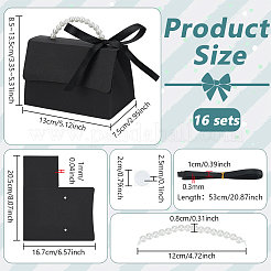 Складные бумажные свадебные конфетницы с пластиковой ручкой&nbsp;CON-WH0115-20B-02