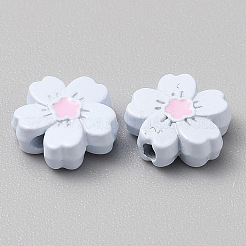 ベーキングペイント合金手作りビーズ  花  ライトスカイブルー  10x10x4mm  穴：1.7mm&nbsp;FIND-CJC0019-27F