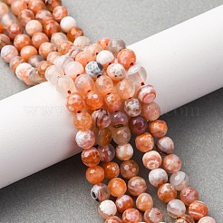 Граненые бусины из натурального огненного агата с треском&nbsp;G-F447-6mm-B03