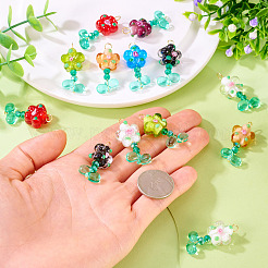 20 шт. подвески из стекла случайного цвета PALLOY-TA00219