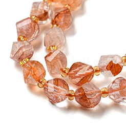 Натуральный красный гематоидный кварц / нити из железистого кварца G-M443-B07-02