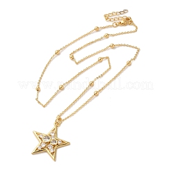 Настоящие 18-каратные позолоченные латунные подвески с микропаве из прозрачных кубических цирконий для женщин&nbsp;LS-NJEW-K381-03C-C