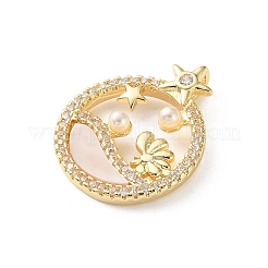 Pendentifs en laiton zircon cubique transparent&nbsp;CU-CBA03AF-04B-G