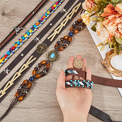 6 шт. 6 стиля этнический стиль плоский регулируемый ободок для шляпы&nbsp;AJEW-CP0007-24