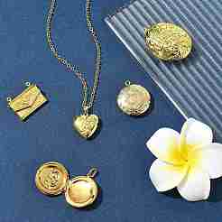 5шт 5 стиля латунные подвески-медальоны KK-FS0001-90