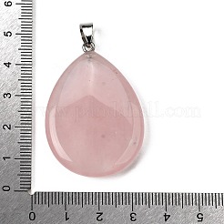 Pendentifs de quartz rose naturel&nbsp;G-F820-14P-05