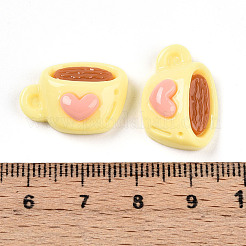 オペーク樹脂カボション  心のこもったコーヒー  シャンパンイエロー  13.5~14.5x20x7.5mm&nbsp;CRES-T025-03D