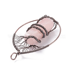 Естественно розового кварца большие кулоны G-F702-02R-A