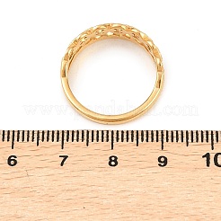 304ステンレススチール製マイクロパヴェキュービックジルコニアリング（女性用）  リンクシェイプ  イオンプレーティング（ip）  18KGP本金メッキ  6.5mm  usサイズ7 3/4(17.9mm)&nbsp;RJEW-K315-01G