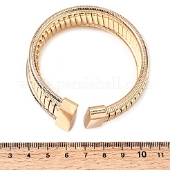 女性用鉄製マルチ連スネークチェーンカフバングル  ゴールドカラー  内径：2.20インチ（5.6cm）  ワイド：21mm&nbsp;BJEW-P390-01A-G